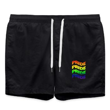 T-Shirt Gay Pride Wave Effect LGBT Geschenkidee - Badeshorts - Schwarz - Vorne - AI Model Male 185 light (185cm)