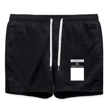 Livre d’or T-shirt signature 25e anniversaire - Short de bain - noir - Devant - AI Model Male 185 light (185cm)