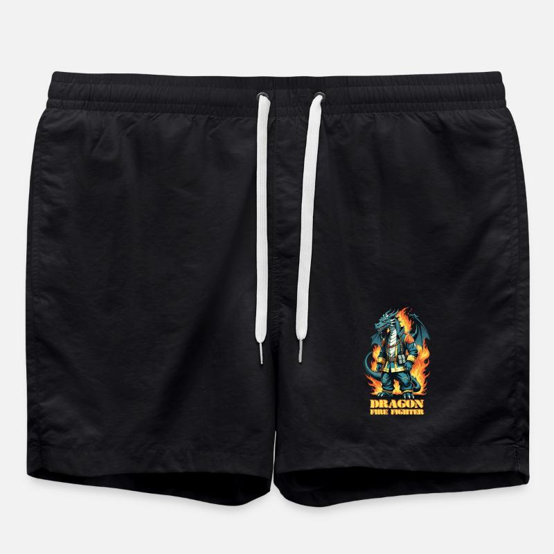Dragon Fire Brigade - Swim Trunks - black