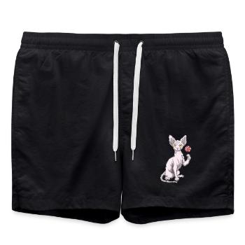 Sucette Chat Sphynx - Short de bain - noir - Devant - AI Model Male 185 light (185cm)