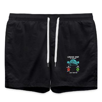 Kreuzfahrt Sommerurlaub - Badeshorts - Schwarz - Vorne - AI Model Male 185 light (185cm)