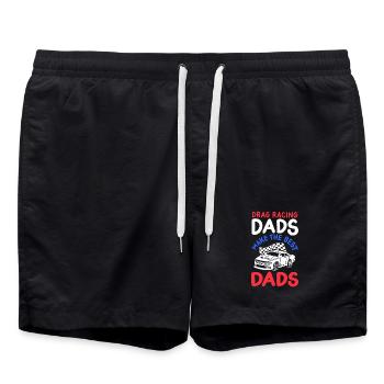 Drag Racing Papa Vatertag - Badeshorts - Schwarz - Vorne - AI Model Male 185 light (185cm)