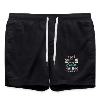 So sieht ein richtig cooler Bauer aus Landwirt - Badeshorts - Schwarz - Vorne - AI Model Male 185 light (185cm)