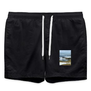 Runder See in Oisans - Badeshorts - Schwarz - Vorne - AI Model Male 185 light (185cm)