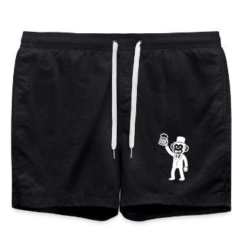 Bière de la fête de garçon singe - Short de bain - noir - Devant - AI Model Male 185 light (185cm)