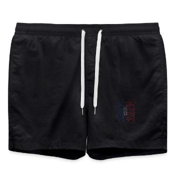 Souvenirs artistiques de Paris, style Street Art - Short de bain - noir - Devant - AI Model Male 185 light (185cm)