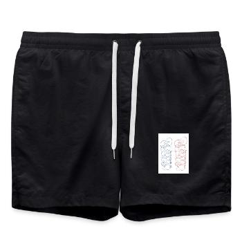 Paris. France. Europe. Monde. - Short de bain - noir - Devant - AI Model Male 185 light (185cm)