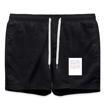 Lettrage graffiti artistique Paris - Short de bain - noir - Devant - AI Model Male 185 light (185cm)