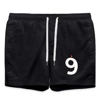 Anniversaire festif numéro neuf illustration - Short de bain - noir - Devant - AI Model Male 185 light (185cm)