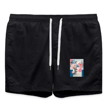 Abstrakte florale Weiblichkeit - Badeshorts - Schwarz - Vorne - AI Model Male 185 light (185cm)