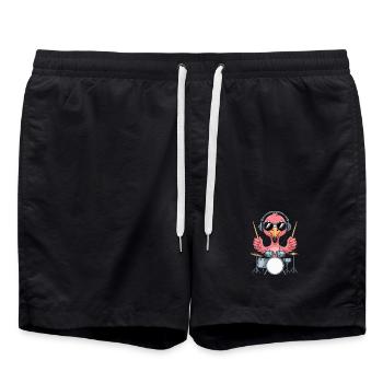 Batteur Flamingo avec casque - Short de bain - noir - Devant - AI Model Male 185 light (185cm)