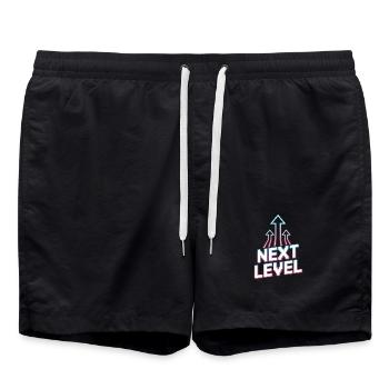 Next Level Gamer Pixel Retro Aufstieg Pfeile - Badeshorts - Schwarz - Vorne - AI Model Male 185 light (185cm)