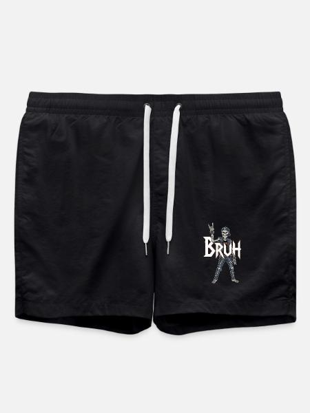 Bruh Skeleton Wippe - Badeshorts - Schwarz