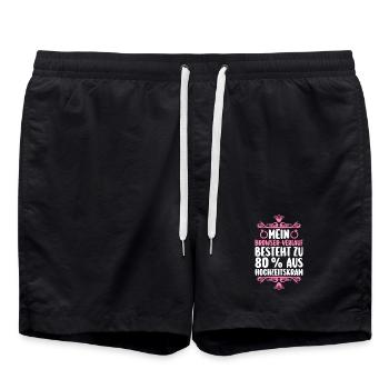 Bachelor Party Team Bride Hen Party - Swim Trunks - black - Front - AI Model Male 185 light (185cm)
