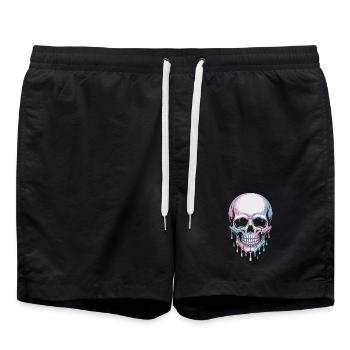 Kawaii Pastel Goth Crâne - Short de bain - noir - Devant - AI Model Male 185 light (185cm)