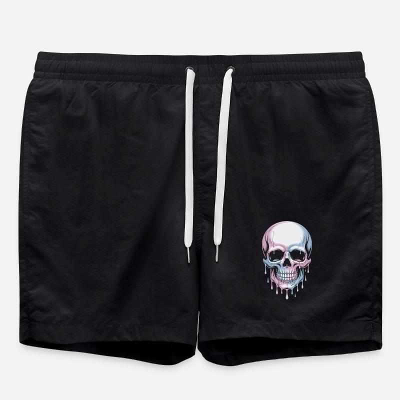 Kawaii Pastel Goth Crâne - Short de bain - noir