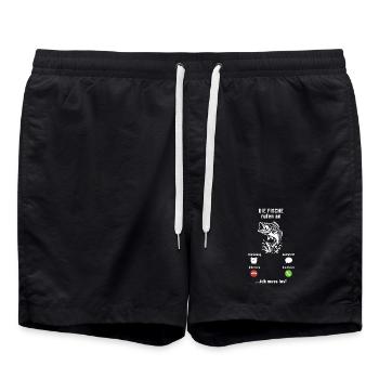 Les poissons appellent - je dois y aller - Angler Spruch - Short de bain - noir - Devant - AI Model Male 185 light (185cm)