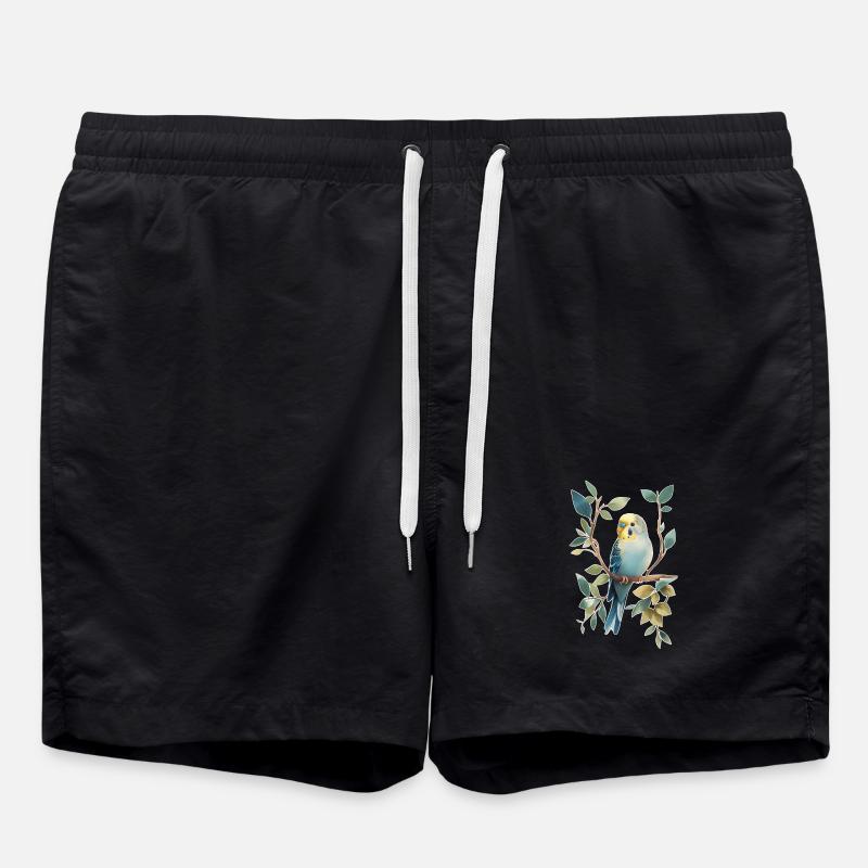 Wellensittich - Badeshorts - Schwarz
