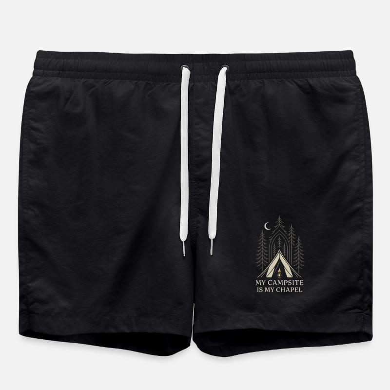 Solo Camping Introverted Camper Quiet - Swim Trunks - black