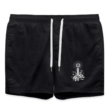 Bougie de Noël au look dentelle délicate - Short de bain - noir - Devant - AI Model Male 185 light (185cm)