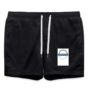 Baseball USA emblem - Swim Trunks - black - Front - AI Model Male 185 light (185cm)