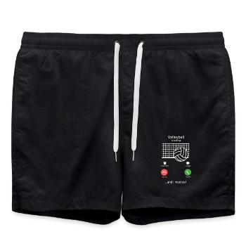 Volleyball ruft den lustigen Spieler und Fan-Coach Gift - Badeshorts - Schwarz - Vorne - AI Model Male 185 light (185cm)