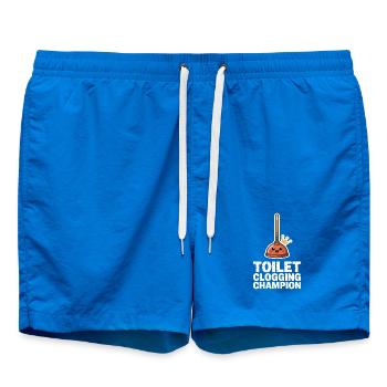 Toilet Clogging Champion Klo Humor - Swim Trunks - cobalt blue - Front