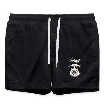 Schäff - Der lässige Chef im Wolle-Look - Swim Trunks - black - Front - AI Model Male 185 light (185cm)