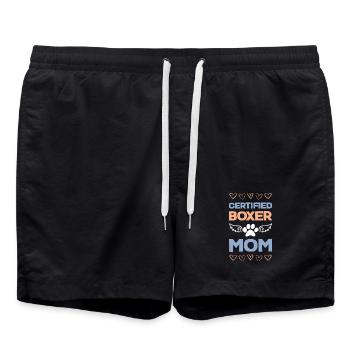 Zertifizierte Boxer-Mama - Badeshorts - Schwarz - Vorne - AI Model Male 185 light (185cm)