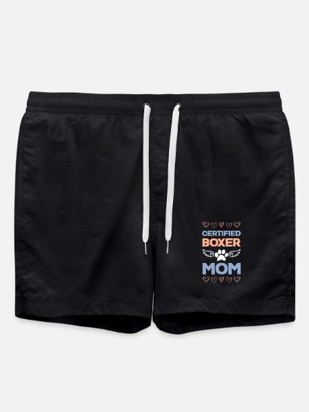 Certified Boxer Mom - Swim Trunks - black