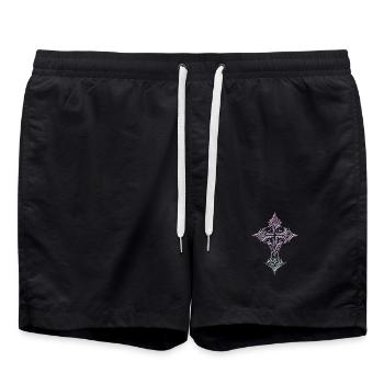 Croix ornée pastel - Short de bain - noir - Devant - AI Model Male 185 light (185cm)