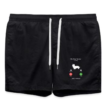 My Skye Terrier Is Calling And I Must Go Art - Swim Trunks - black - Front - AI Model Male 185 light (185cm)