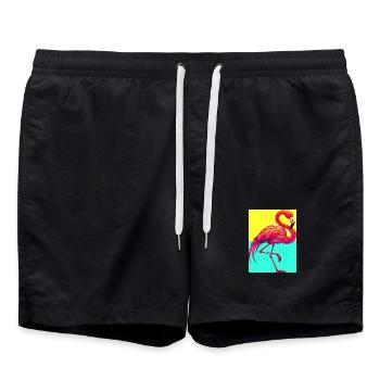 Flamant - Short de bain - noir - Devant - AI Model Male 185 light (185cm)