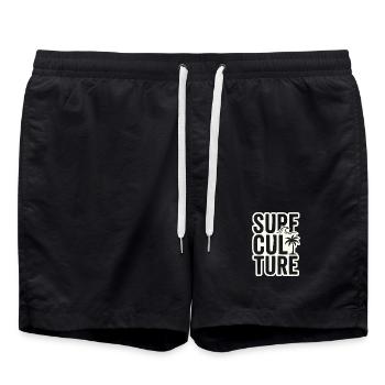 Surfer Shirt, Bag, Hoodie, Tasse, Cap - Badeshorts - Schwarz - Vorne - AI Model Male 185 light (185cm)