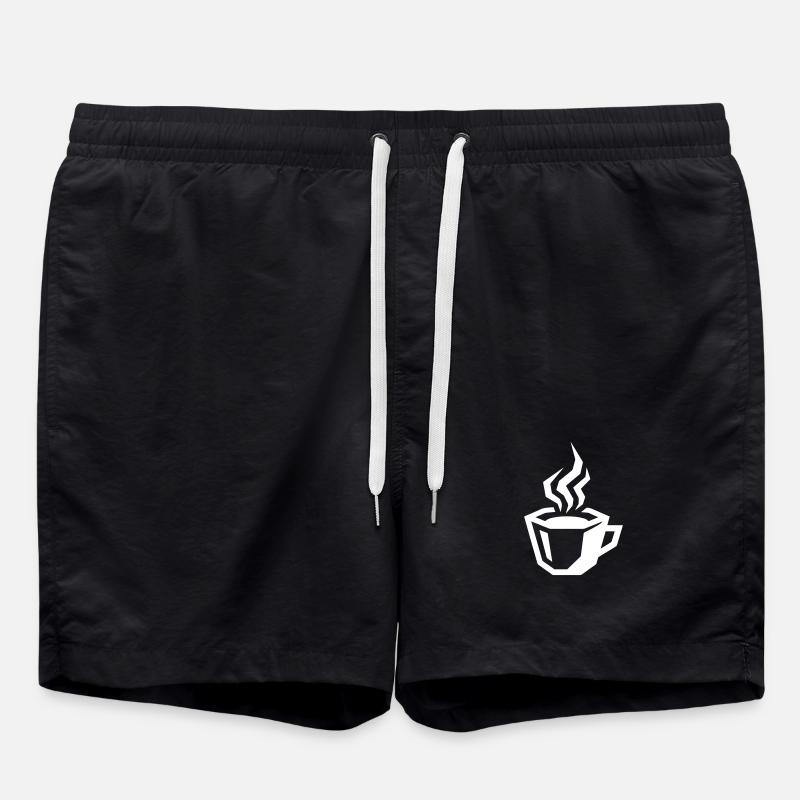 Coffee Cup Icon - Swim Trunks - black