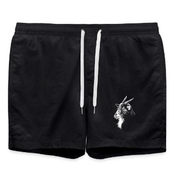 Ziegensilhouette Minimalistische Grafik - Badeshorts - Schwarz - Vorne - AI Model Male 185 light (185cm)