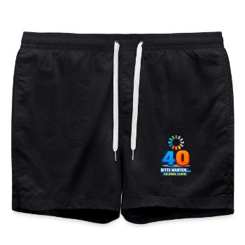 40 Jahre: Gelenke laden - Badeshorts - Schwarz - Vorne - AI Model Male 185 light (185cm)