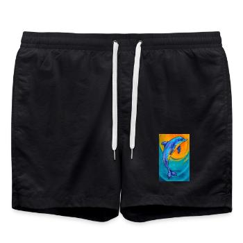 dolphin - Swim Trunks - black - Front - AI Model Male 185 light (185cm)