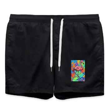 flamingo - Swim Trunks - black - Front - AI Model Male 185 light (185cm)
