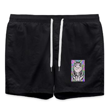 cat - Swim Trunks - black - Front - AI Model Male 185 light (185cm)