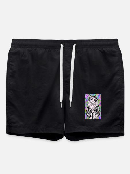 chat - Short de bain - noir