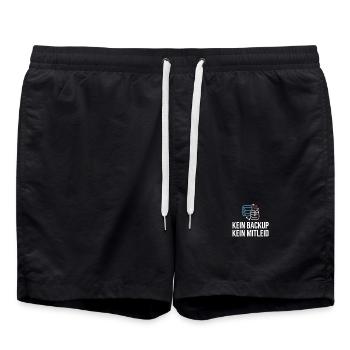 Kein Backup? Kein Mitleid! - Badeshorts - Schwarz - Vorne - AI Model Male 185 light (185cm)