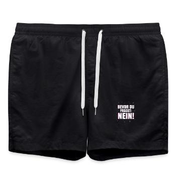 Bevor du fragst Nein - Lustiger Spruch Witziges - Badeshorts - Schwarz - Vorne - AI Model Male 185 light (185cm)