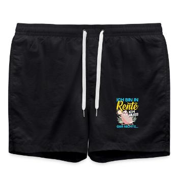 In Rente Gar Nichts Faultier - Badeshorts - Schwarz - Vorne - AI Model Male 185 light (185cm)