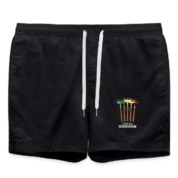Rechenzentrum Gartenarbeit Landschftsgärtner - Badeshorts - Schwarz - Vorne - AI Model Male 185 light (185cm)