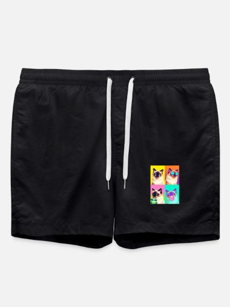 Cats Sacred Birman Cat - Swim Trunks - black