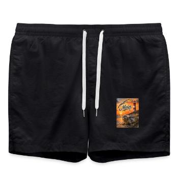 Sonnenuntergang am Meer Seehund - Badeshorts - Schwarz - Vorne - AI Model Male 185 light (185cm)