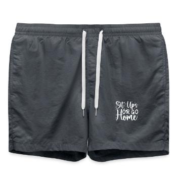 Gym Junkies Sit-Ups Ou Go Home Calisthenics - Short de bain - charbon - Devant - AI Model Male 185 light (185cm)