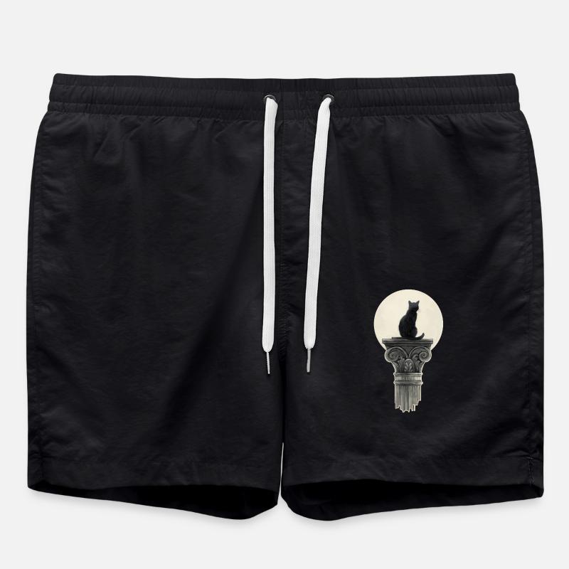 Schwarz Katze - Badeshorts - Schwarz