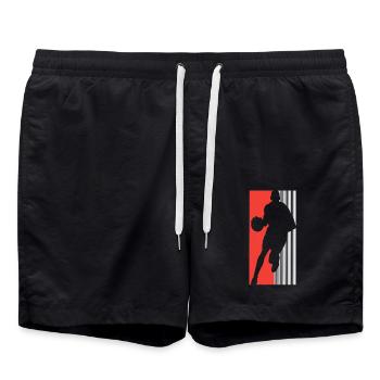 Basketball Basketballer - Badeshorts - Schwarz - Vorne - AI Model Male 185 light (185cm)